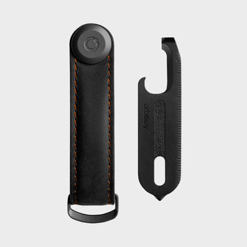 black-with-orange-stitching